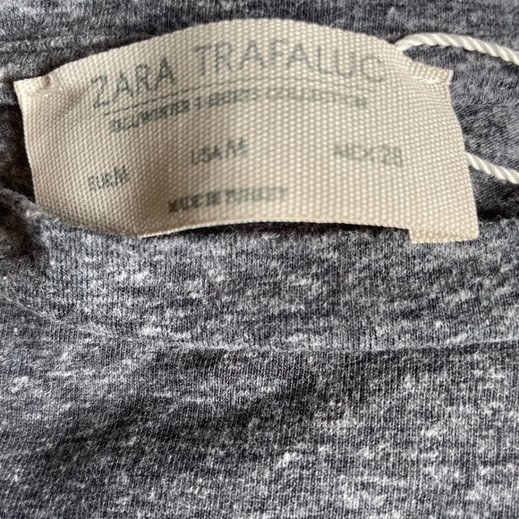ZARA Grey long sleeve T Sz M worn once - Picture 6 of 7